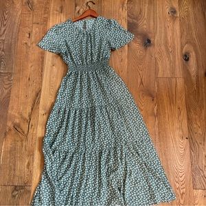 Green Floral Maxi Dress